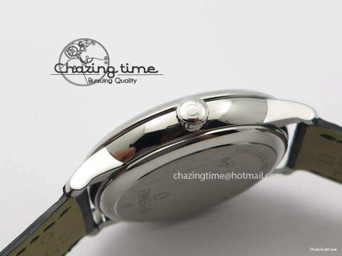 0420 Flexible De Ville MK 1:1 Best Edition SS White Dial On Black Leather Asian Seagull T1701 (Sec@6) 8244